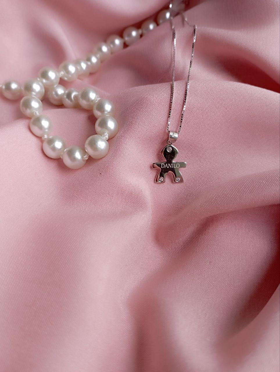 Collana 45cm con bimbo personalizzato - argento 925