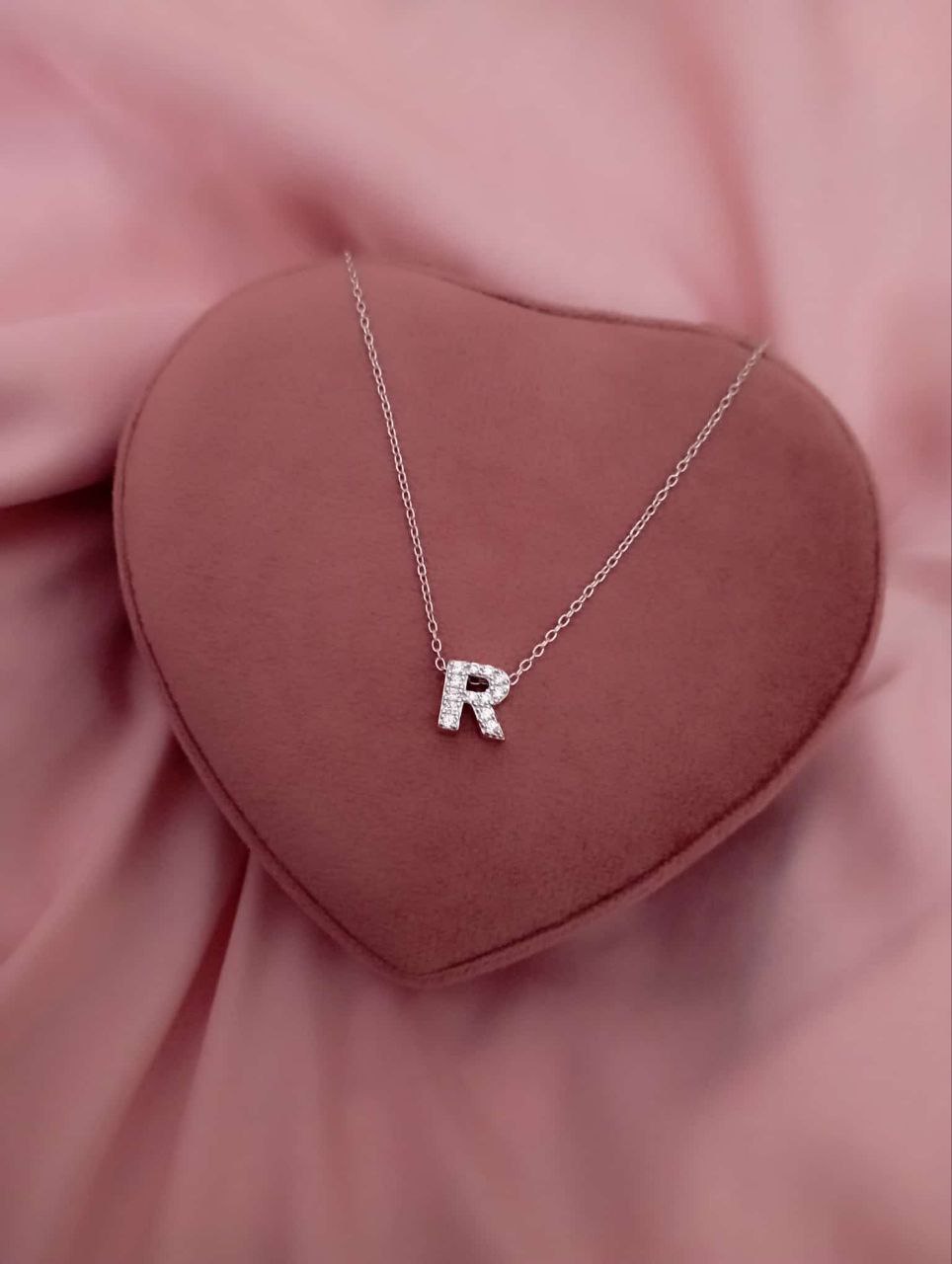 Collana lettera passante zirconata -argento 925