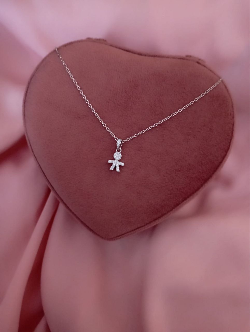 Collana rollo' con bimbo pendente - argento 925