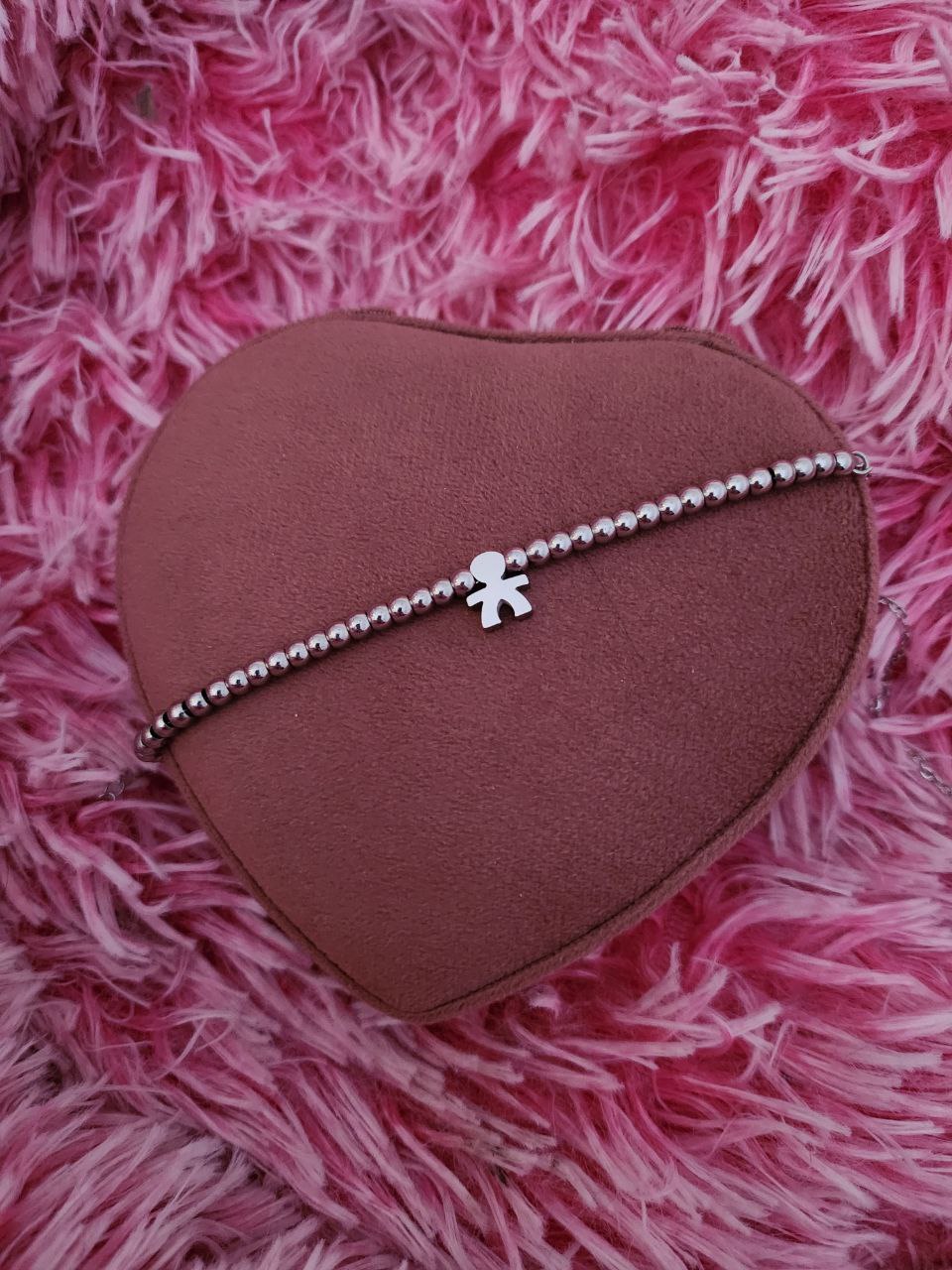Bracciale con bimbo passante silver