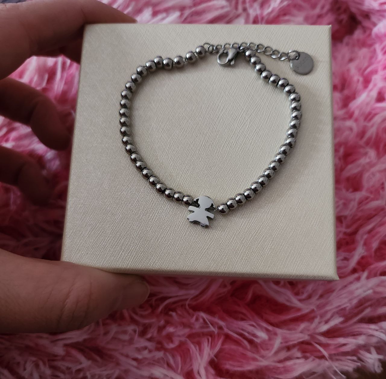 Bracciale perline con bimba