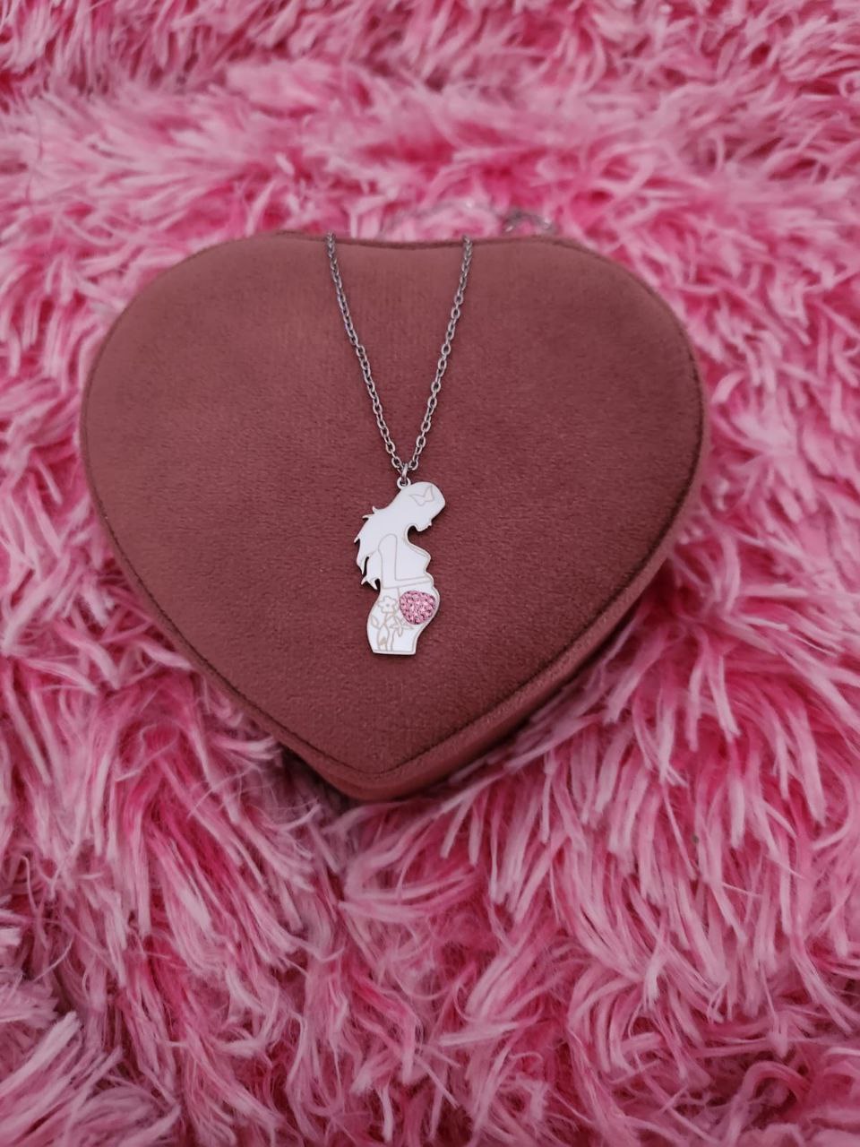Collana dolce attesa di una femminuccia silver