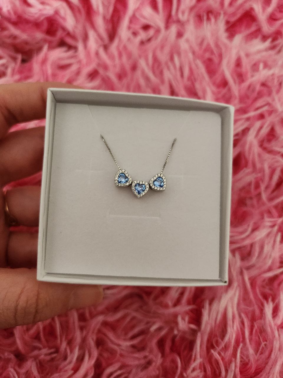 Collana con tre cuori passanti - argento 925