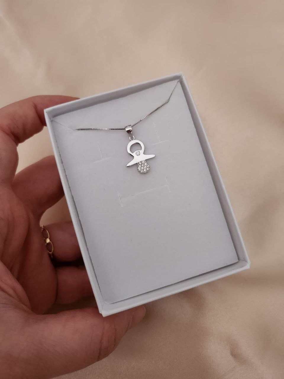 Collana con ciuccio pendente - argento 925