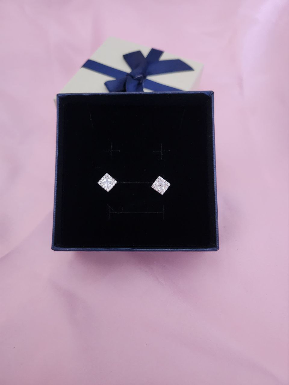 Orecchini punto luce bianchi - argento 925