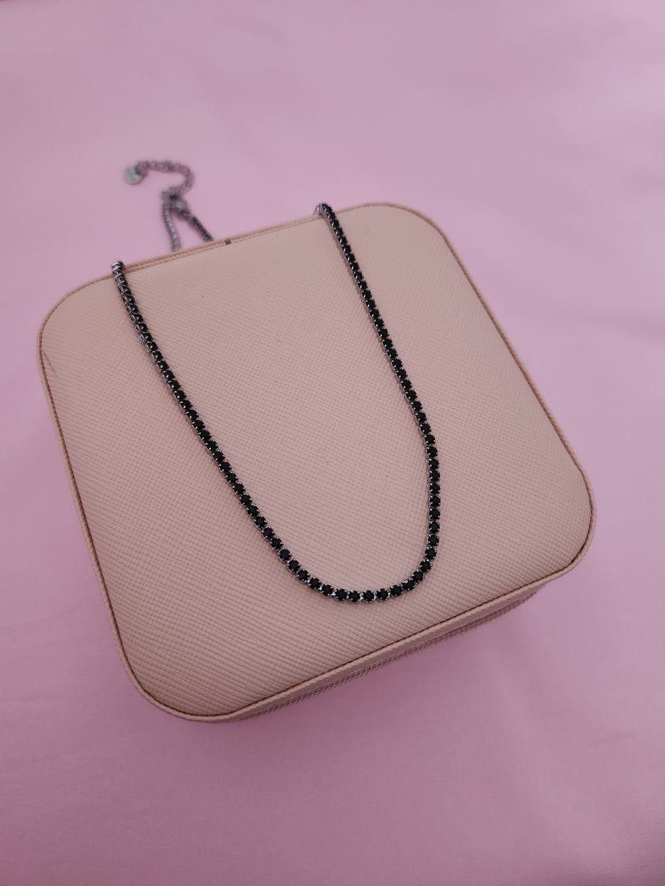 Collana tennis nero silver