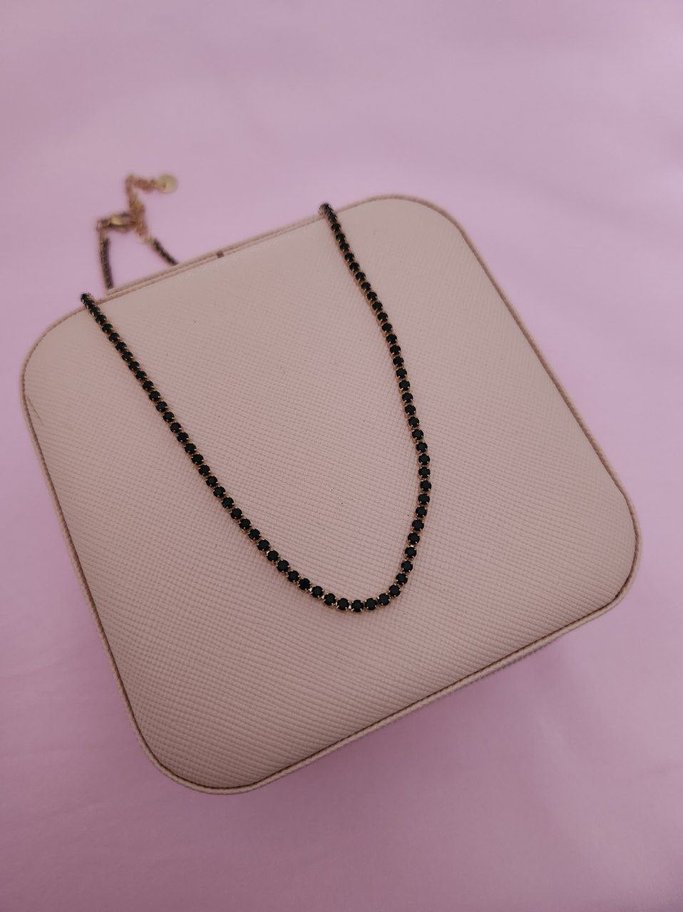 Collana tennis nero- gold
