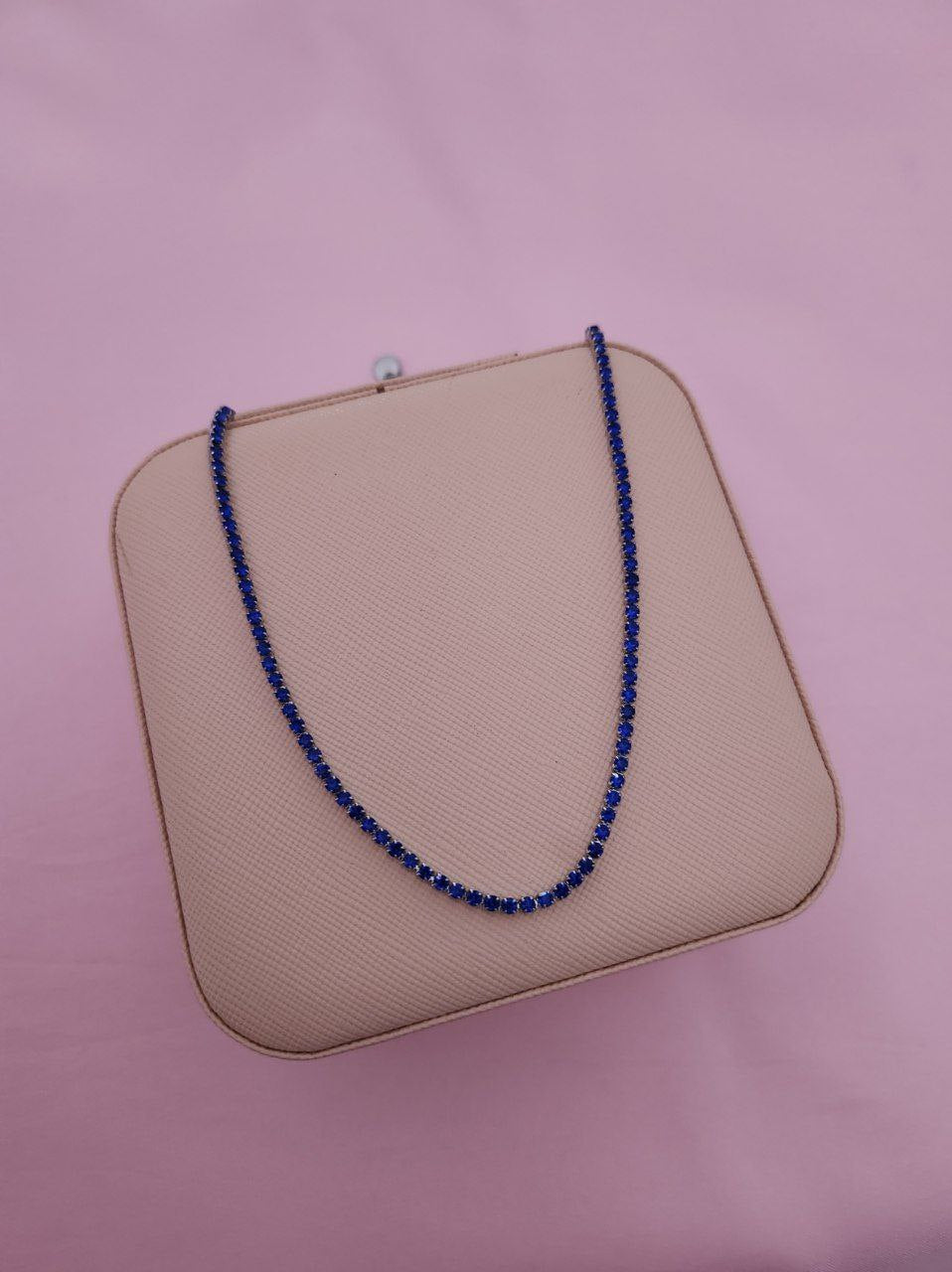 Collana tennis blu silver