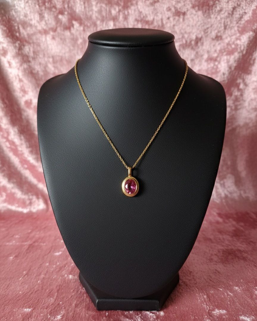 Collana punto luce rosa scuro