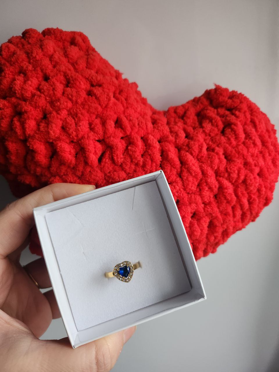 Set idea regalo cuscino a cuore + anello cuore