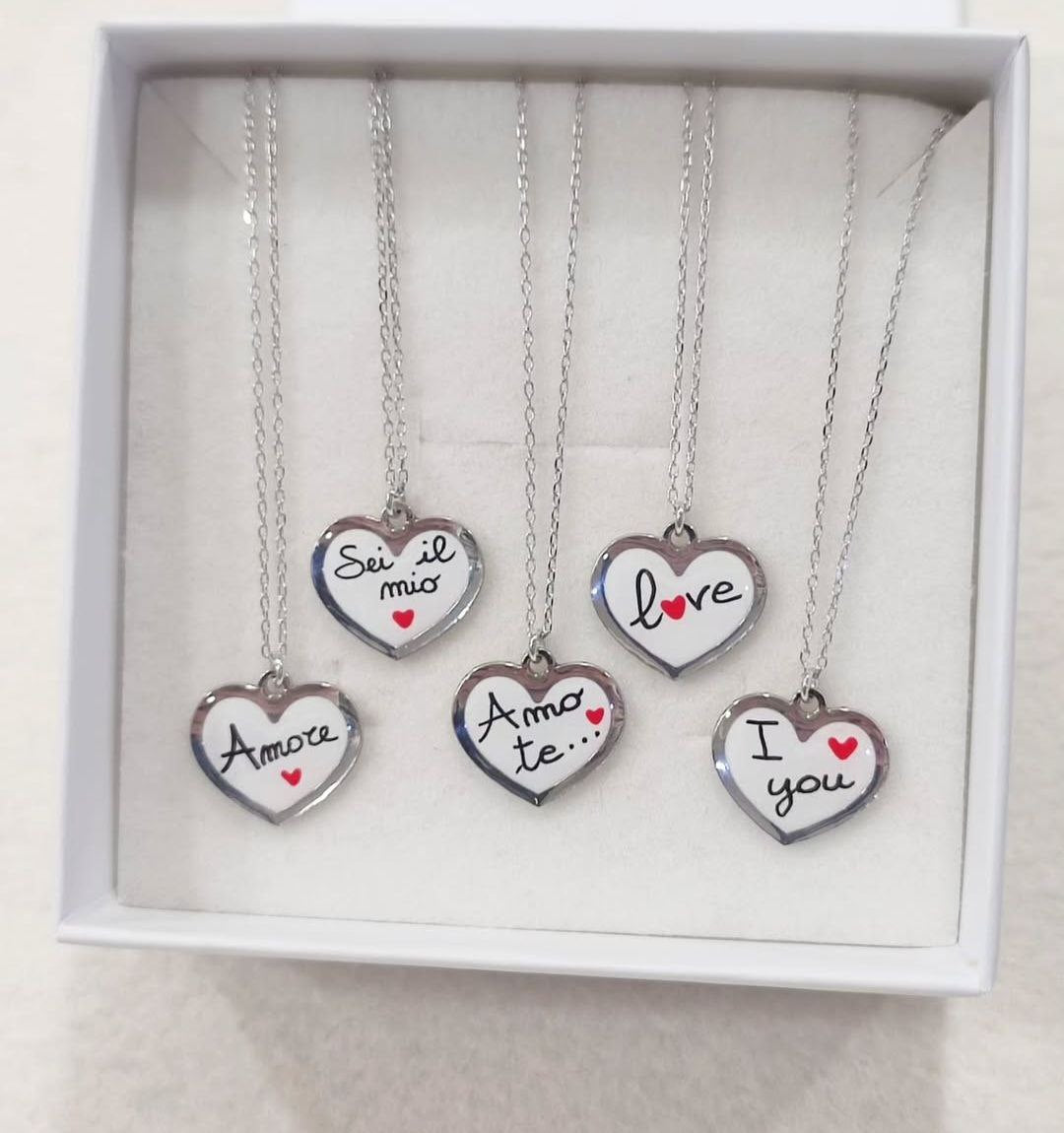 Collana con dedica smaltata - argento 925