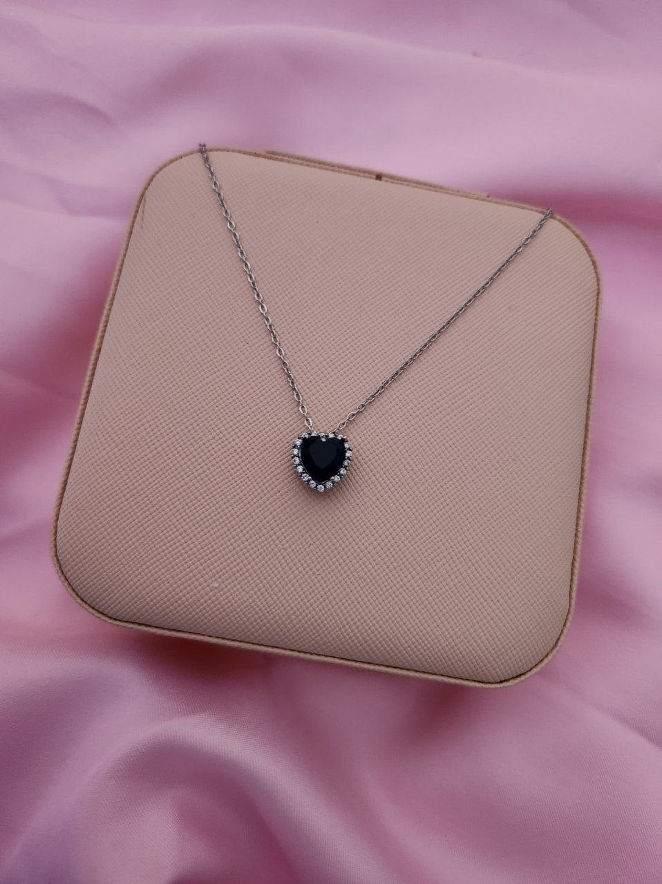 Collana cuore blu siver
