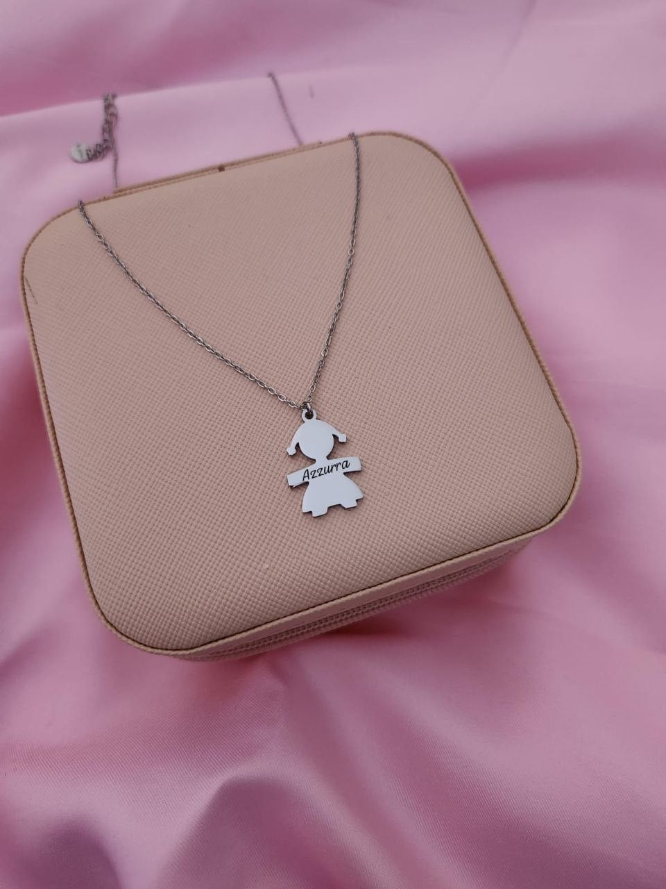 Collana bimba con nome silver