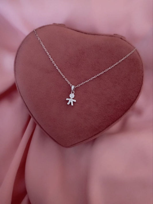 Collana rollo' con bimbo pendente - argento 925