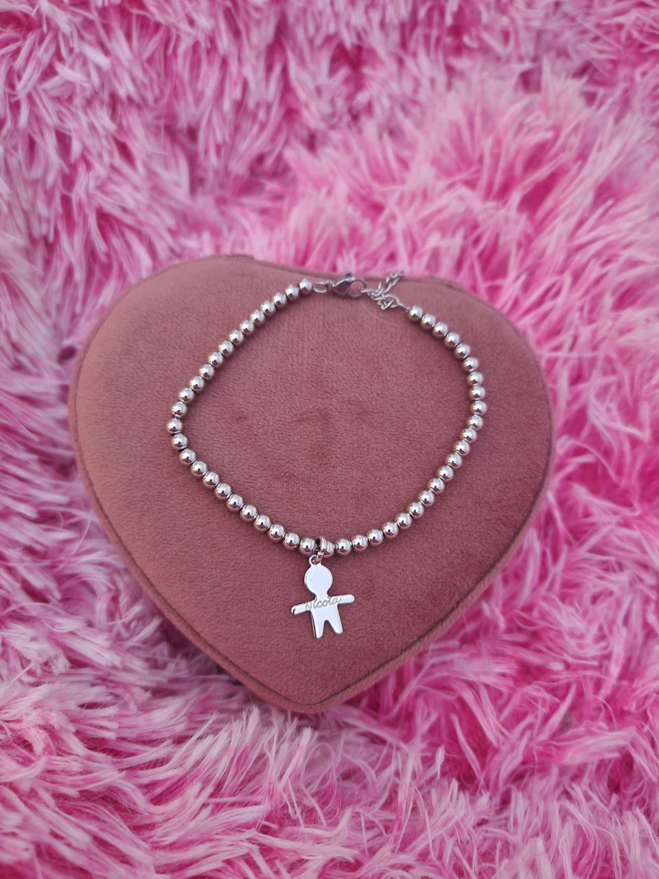 Bracciale con bimbo personalizzato - argento 925