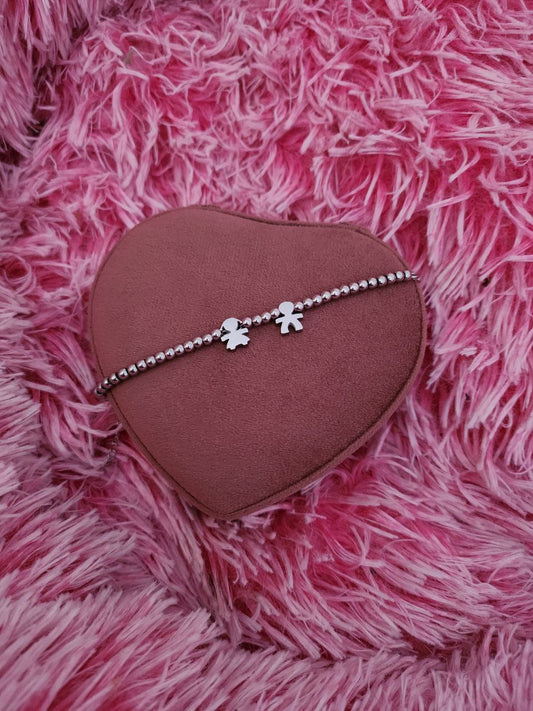 Bracciale con  bimbi passanti silver