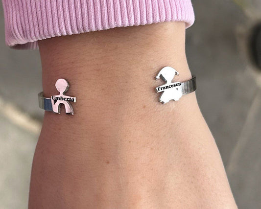 Bracciale rigido bimbi personalizzati  - argento 925