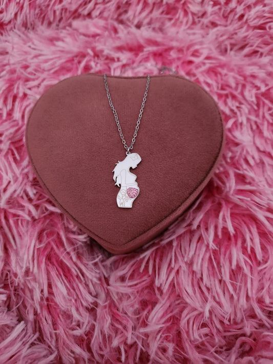 Collana dolce attesa di una femminuccia silver