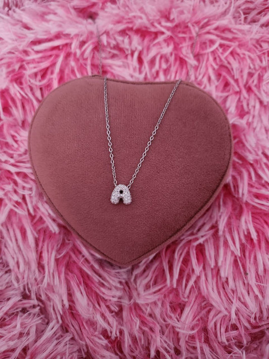 Collana con  letterina da personalizzare silver