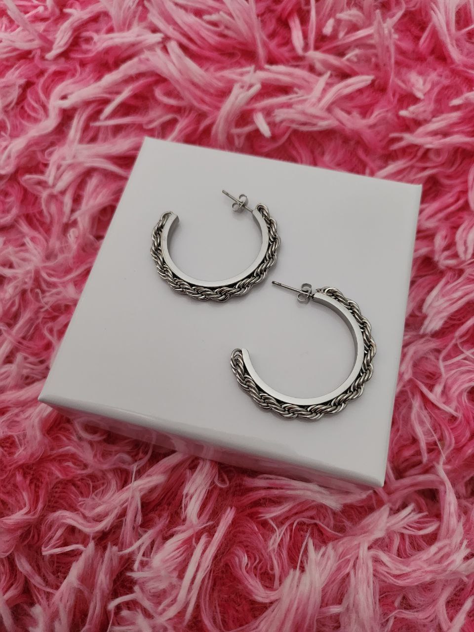 Orecchini cerchio torchon  2,7  - silver