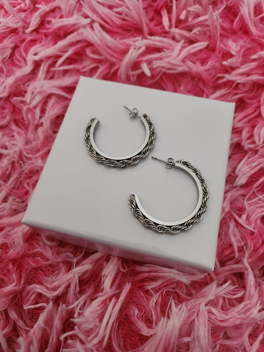 Orecchini cerchio torchon  2,7  - silver