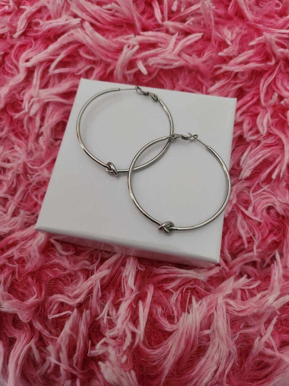 Orecchini cerchio nodo 4,5cm- silver