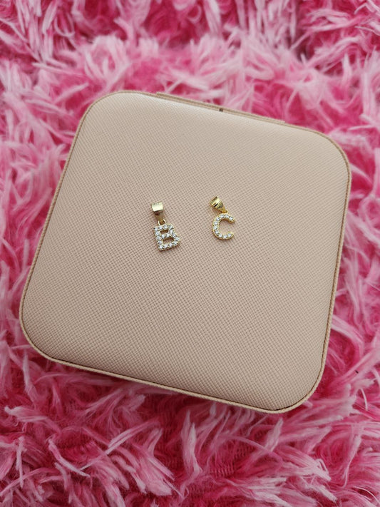 Ciondolo lettera zirconata gold - argento 925
