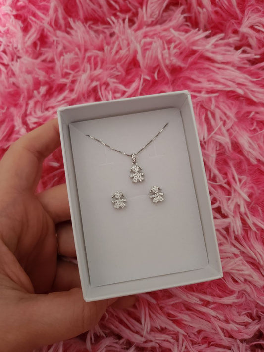 Set: collana bimba e orecchini bimba - argento 925