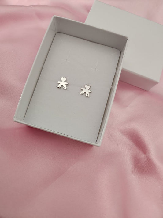 Orecchini bimbo con 3 zirconi - argento 925