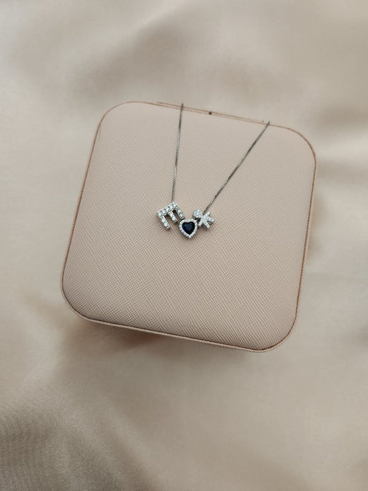 Collana con iniziale da personalizzare + cuore + bimba/o