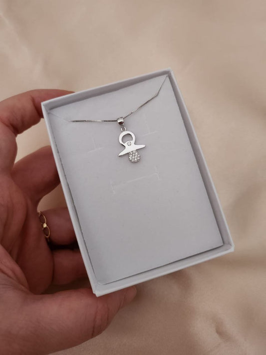 Collana con ciuccio pendente - argento 925