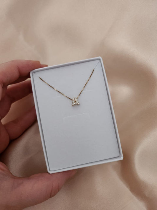 Collana con iniziale da personalizzare -  argento 925 gold