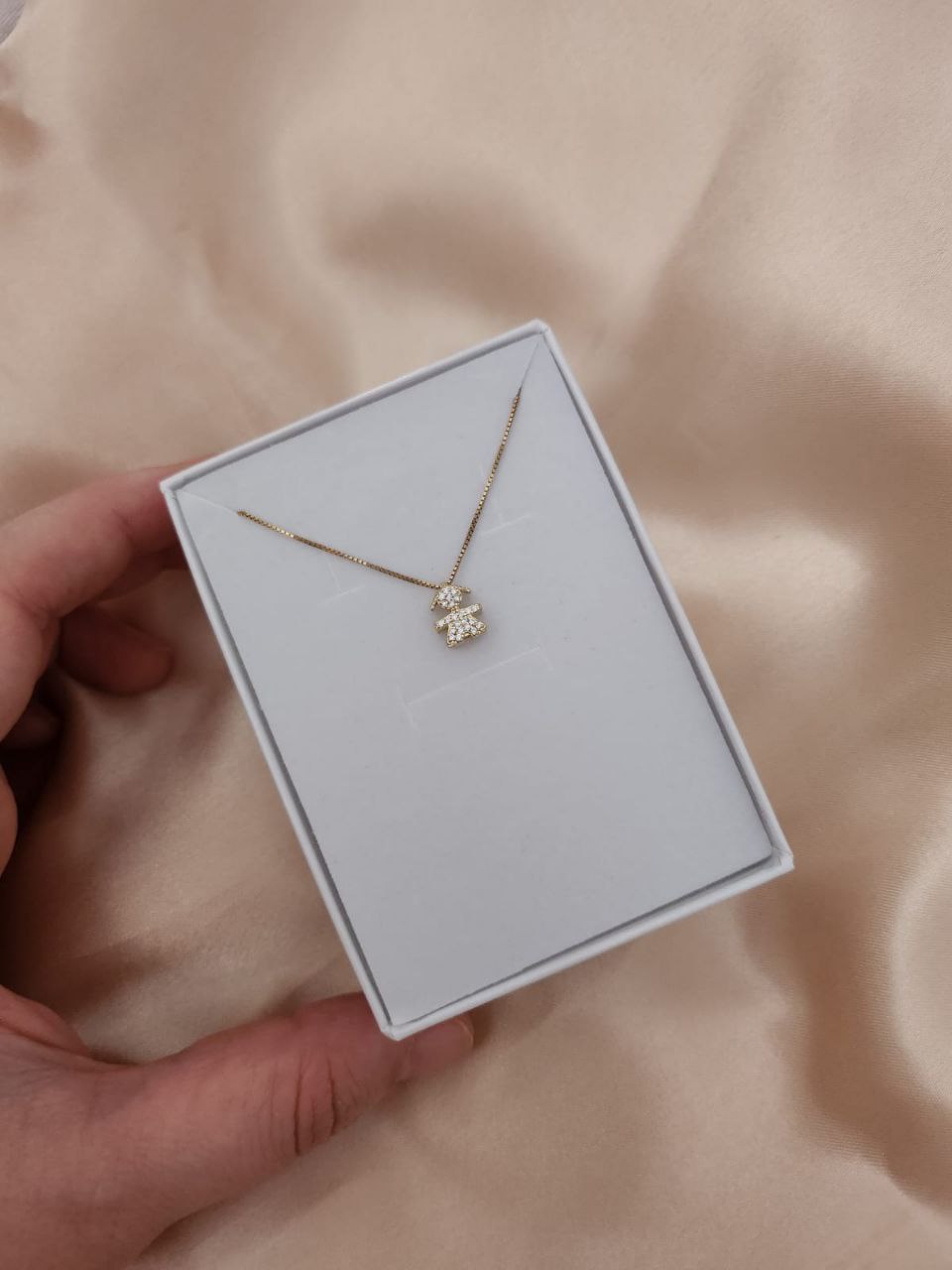 Collana con bimba passate -  argento 925 gold