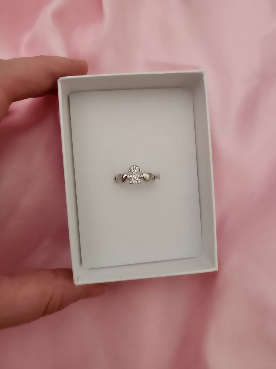 Anello baby bimba con cuori silver  - argento 925