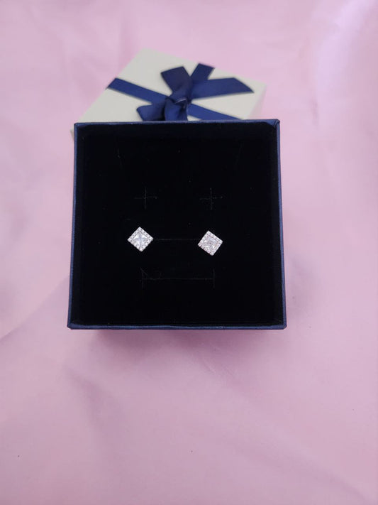Orecchini punto luce bianchi - argento 925