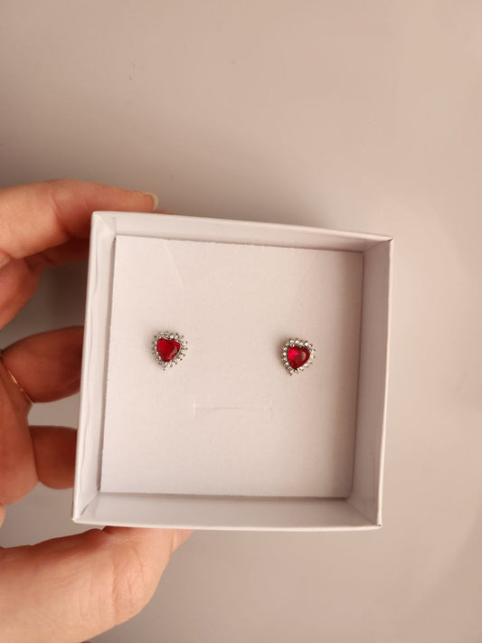 Orecchini cuore rosso