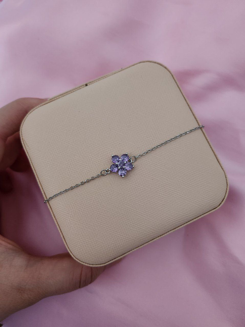 Bracciale sakura lilla silver