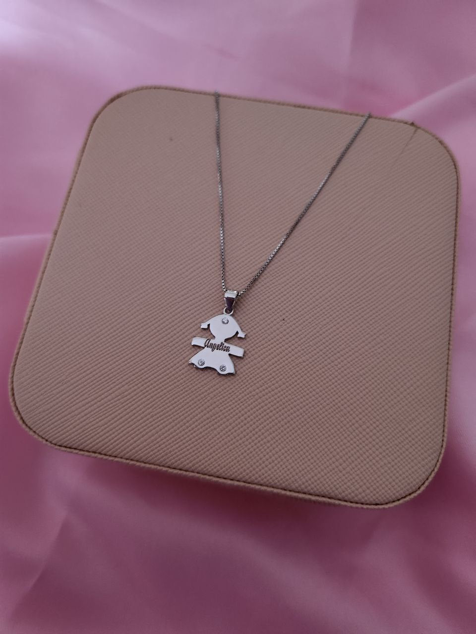 Collana 45cm con  bimba personalizzato - argento 925