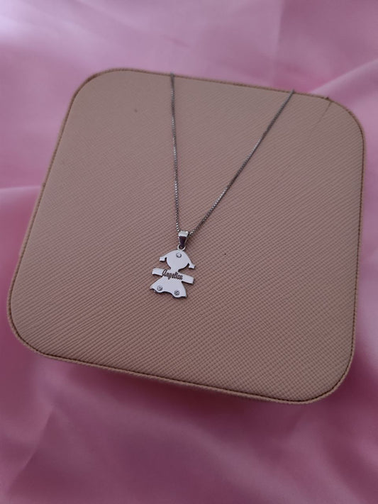 Collana 45cm con  bimba personalizzato - argento 925