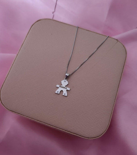 Collana 45cm con  bimbo personalizzato - argento 925