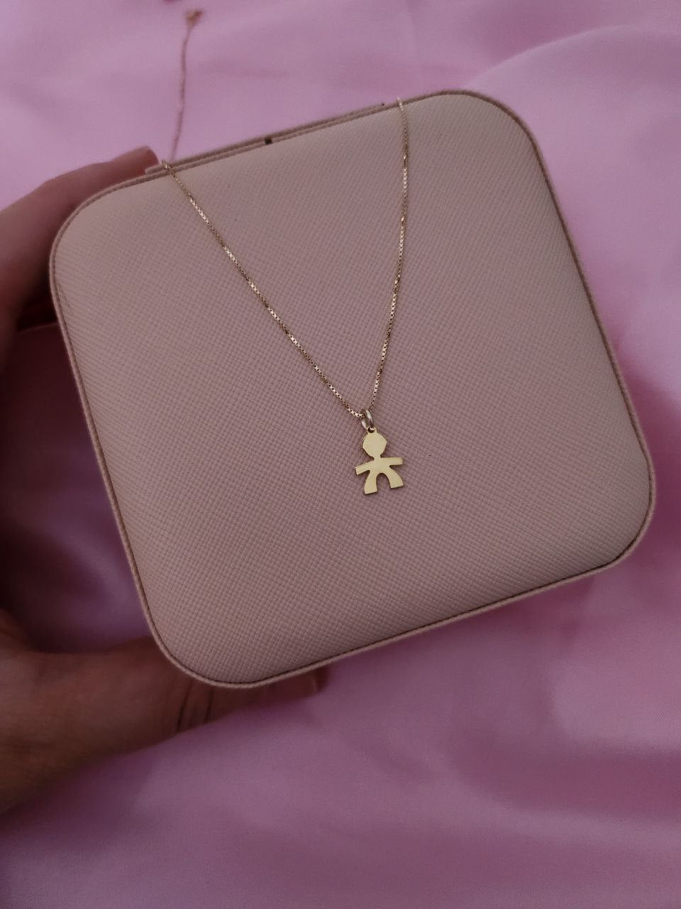Collana con bimbo mini oro giallo - argento 925