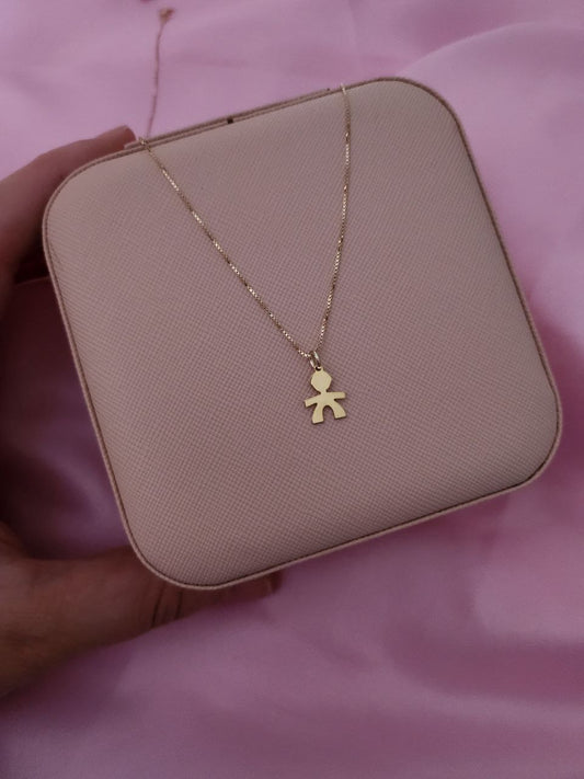 Collana con bimbo mini oro giallo - argento 925