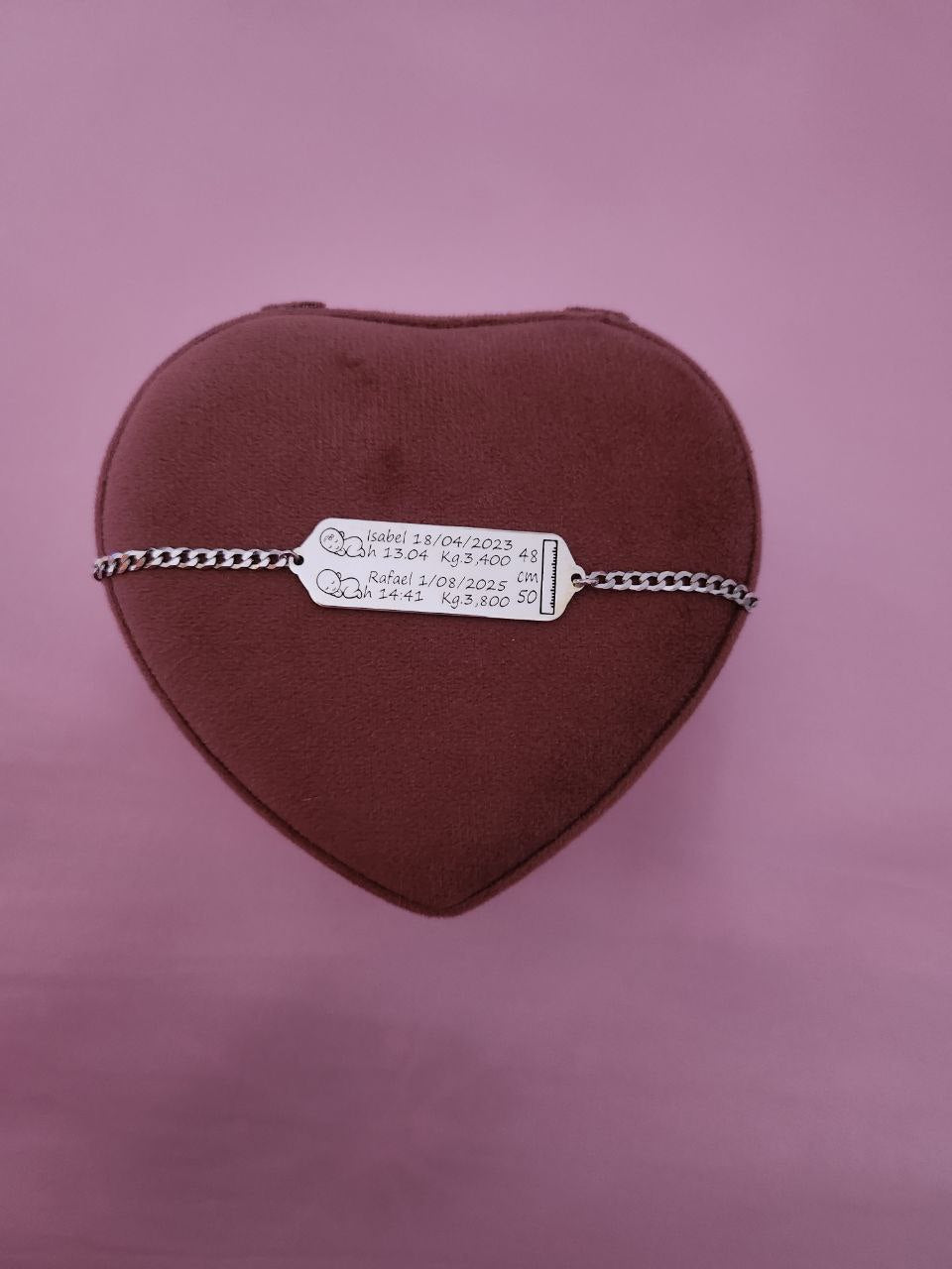 Bracciale targa bebè - argento 925
