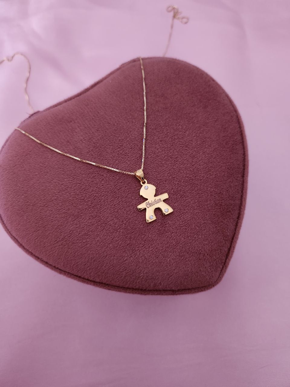 Collana con bimbo personalizzato  - argento 925 oro