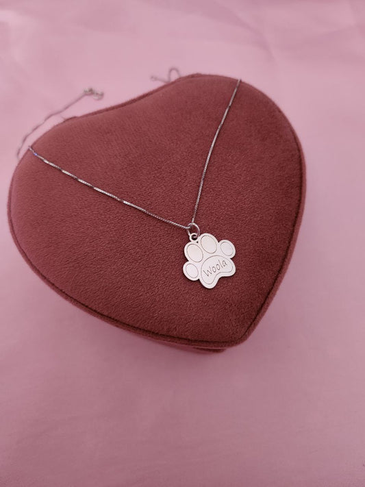 Collana zampa personalizzata con nome - argento 925