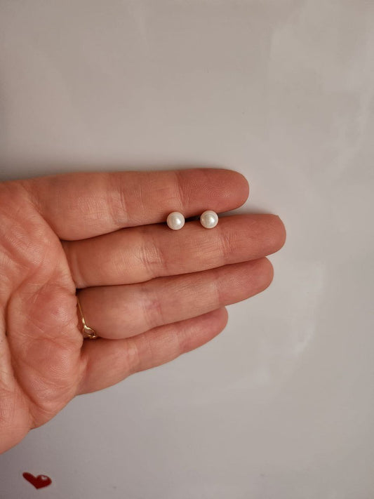 Orecchini di perle misura media - argento 925