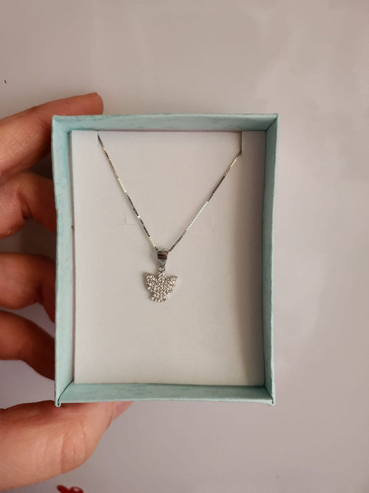 Collana con angelo zirconato - argento 925