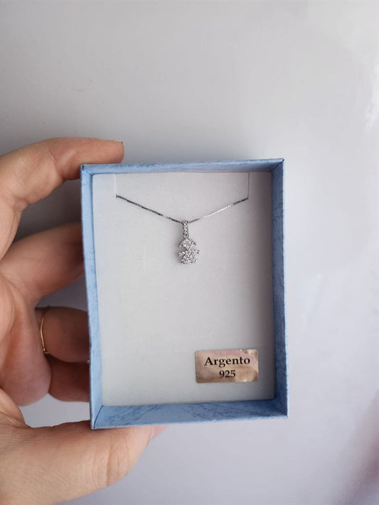 Collana con bimba pendente zirconata- argento 925