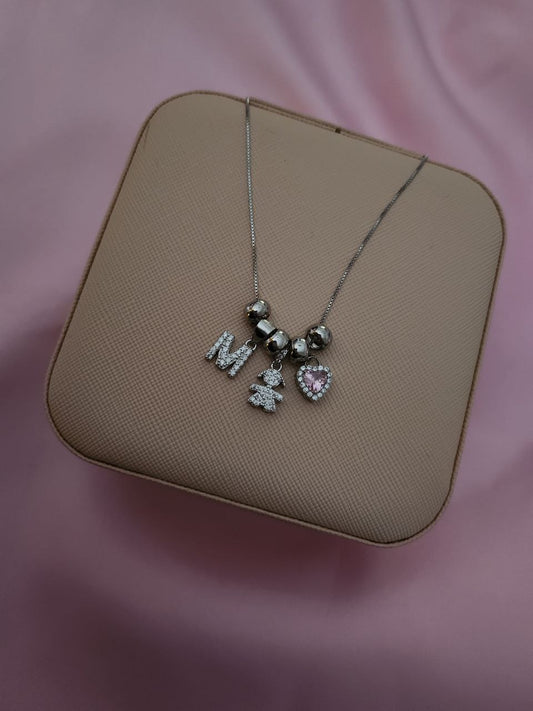 Collana con tre ciondoli personalizzabili - argento 925