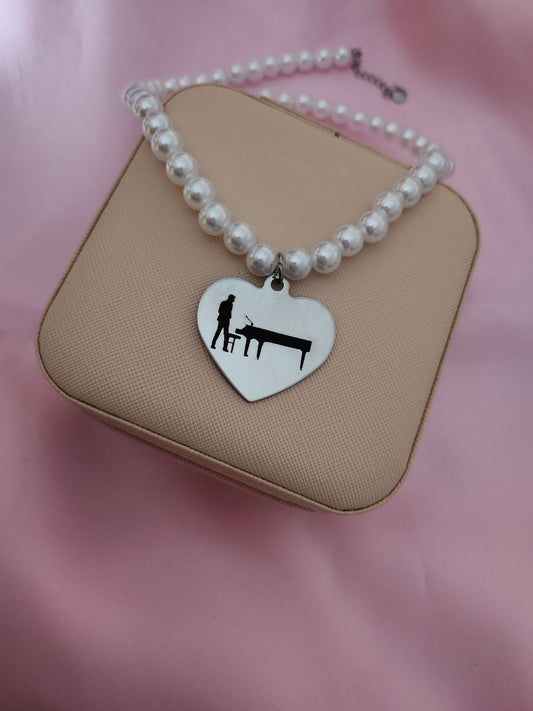 Collana di perle con ciondolo cuore personalizzato